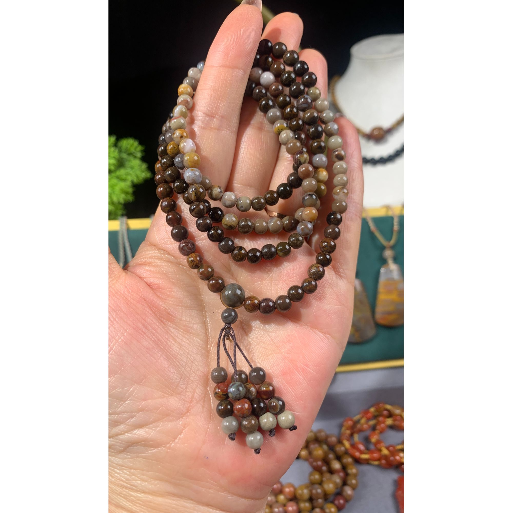 天然树化玉波西米亚多圈手串卡6