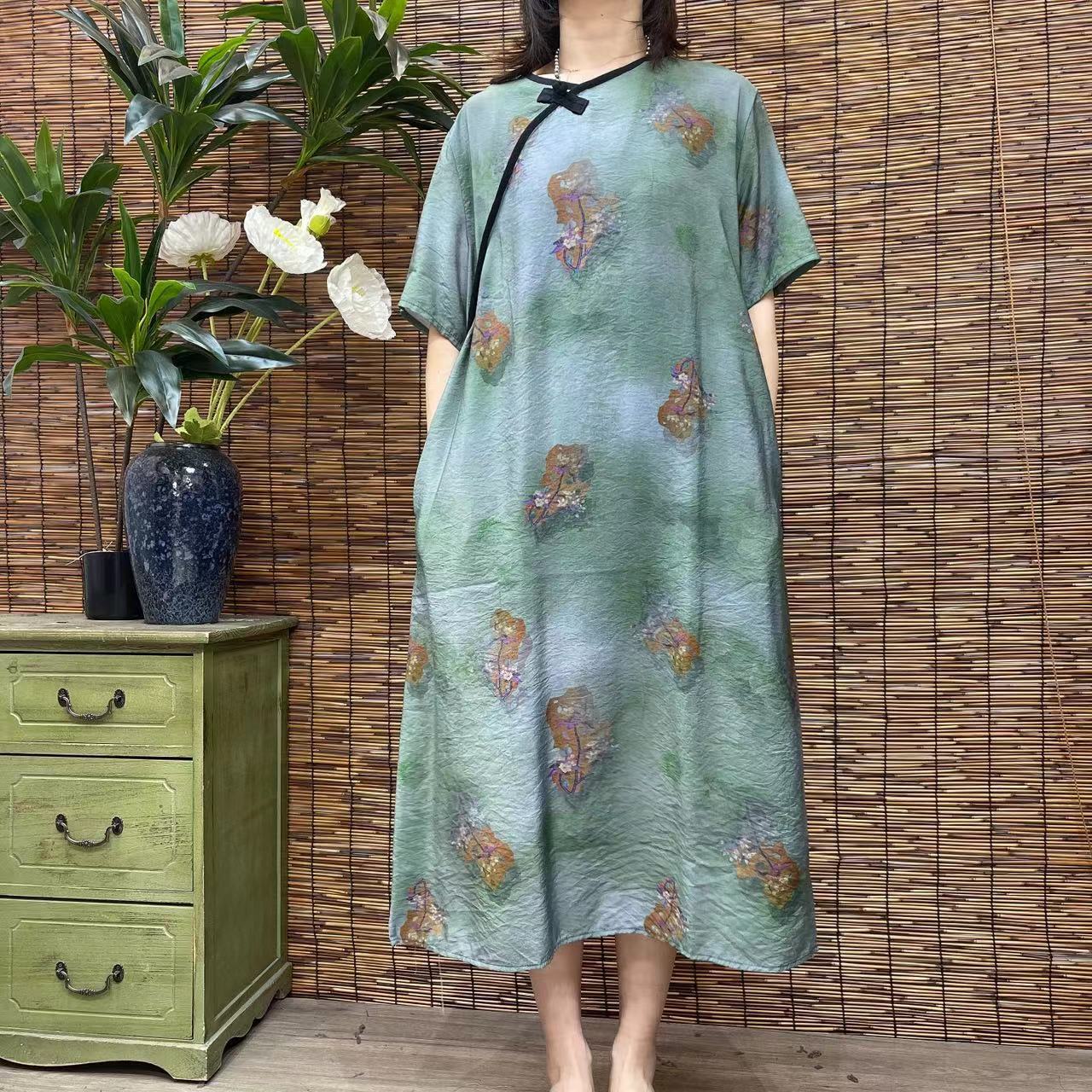 1320新款春夏洋气显瘦减龄遮肉连衣裙碎花裙QZ