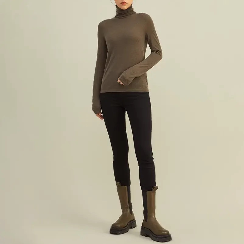 AMASS/阿玛施冬季新款百搭高领修身保暖羊毛打底针织衫5399474