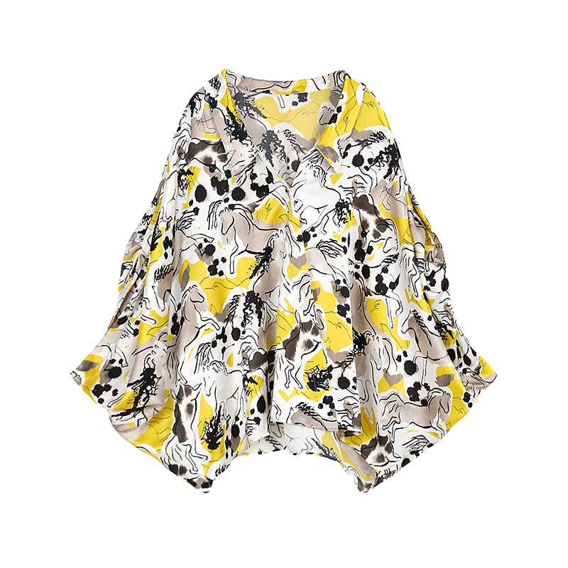 【B99官方旗舰店】女装花色印花气质春季时尚衬衫DJWCS35770-A