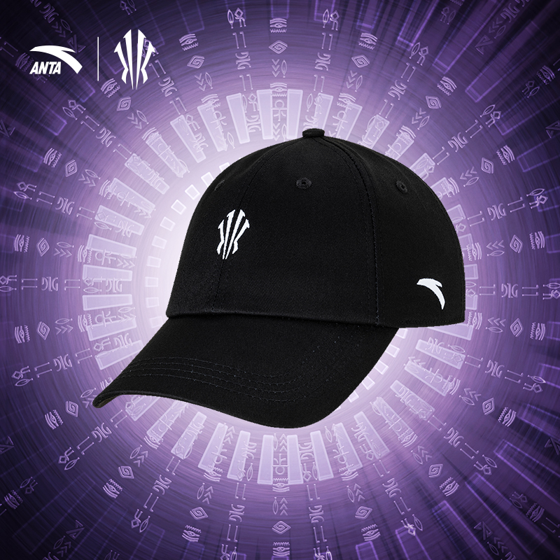 欧文系列丨安踏品牌黑色女款运动帽速干棒球帽百搭帽子鸭舌帽休闲
