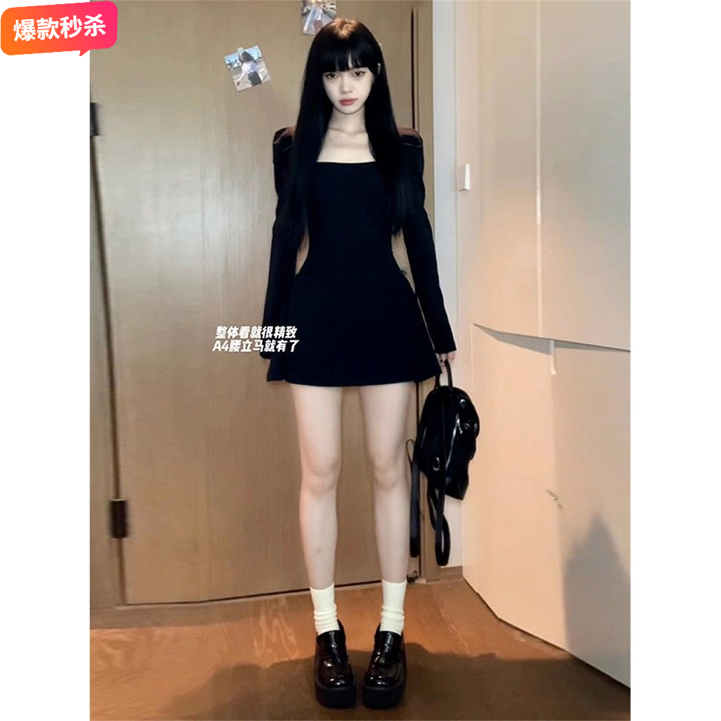 小个子新款高腰爆款高档2023长款约会女款显瘦气质高端网红连衣裙