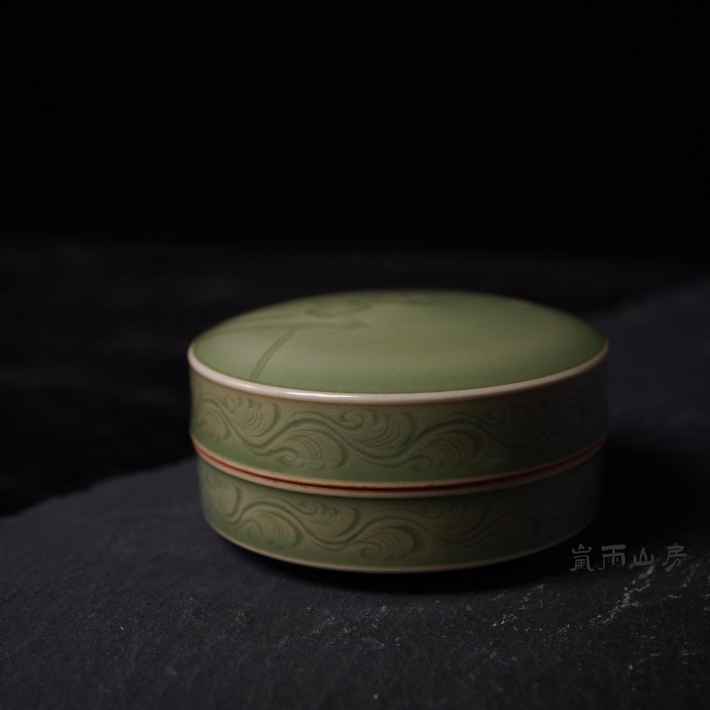 龙泉青瓷 印泥盒胭脂盒 季资美梅夫人 