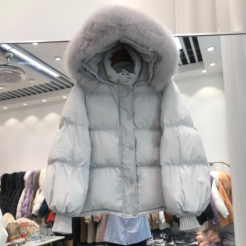 波司冬季短款羽绒服女冬2023小个子加厚保暖白色大毛领外套洋气