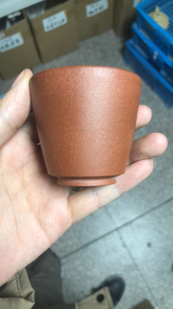 宜兴紫砂原矿无添加主人杯茶杯水杯小口杯品茗杯红降坡金钟杯90cc