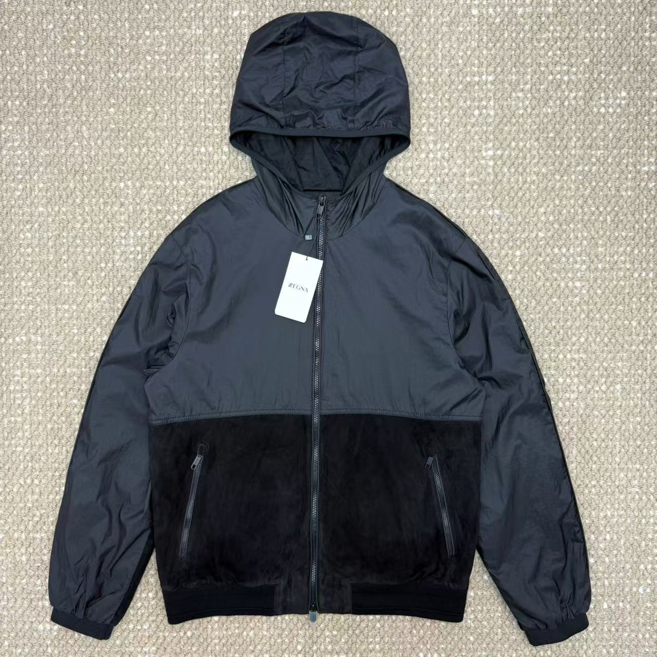 未使用 ZEGNA 杰尼亚拼色连帽休闲外套 