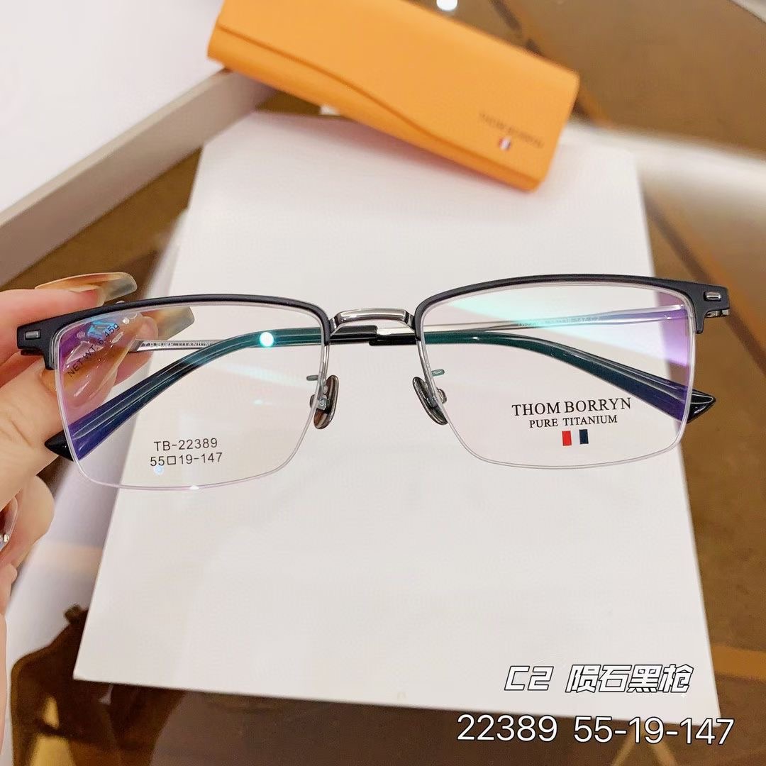 方形时尚百搭潮流经典简约气质半框防辐射蓝光超轻6克全钛架框镜