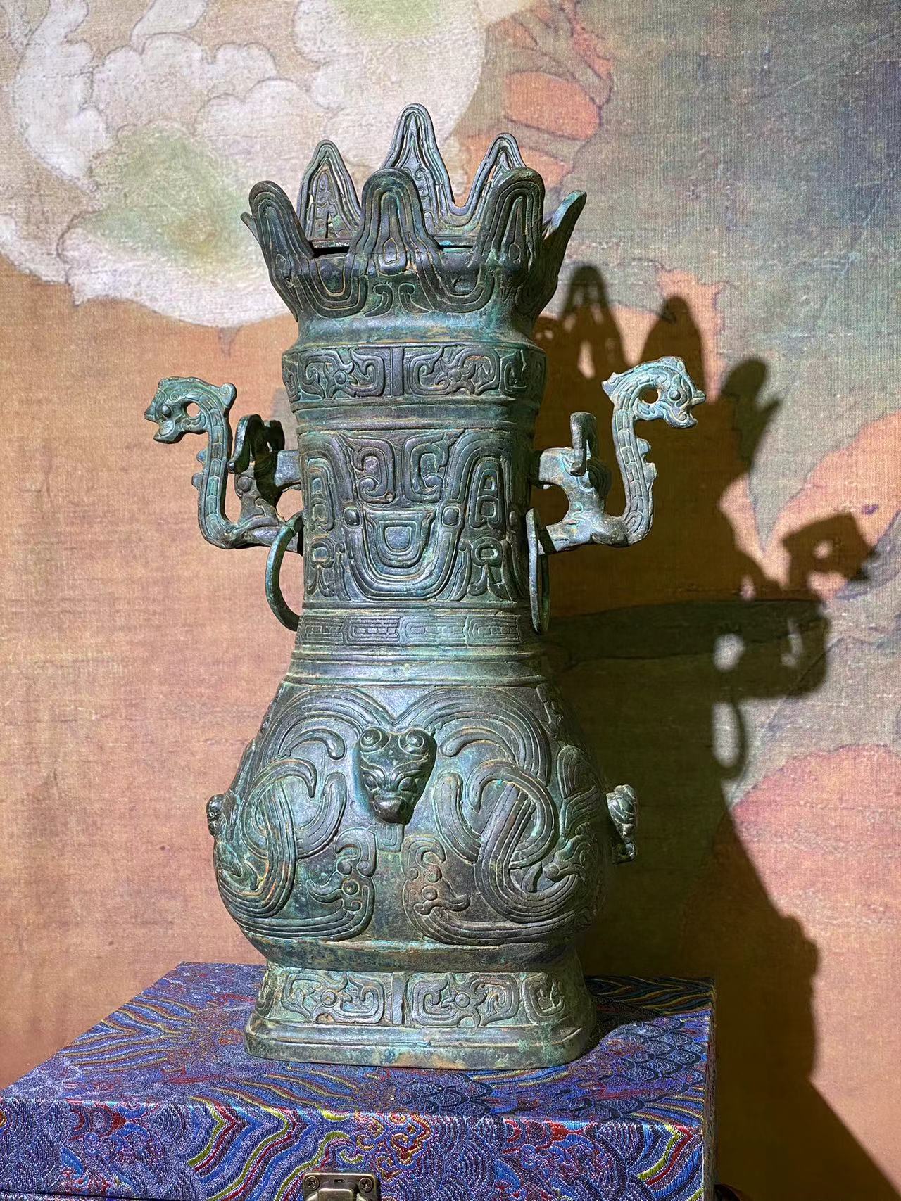 杭龙青铜器【晋壶】桌面/家具摆件节日礼品文玩收藏品