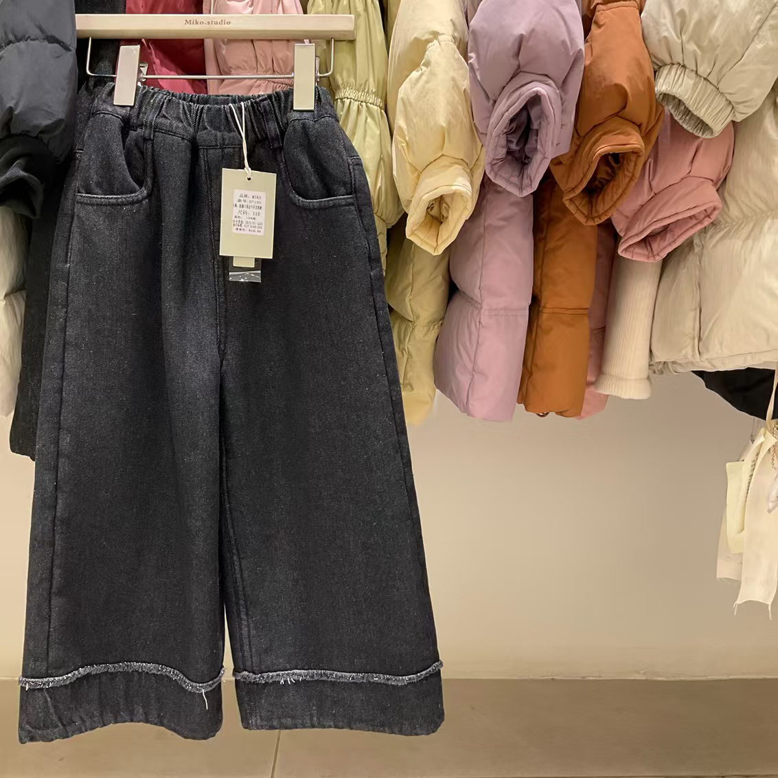 2024新款秋冬韩系儿童加厚牛仔裤