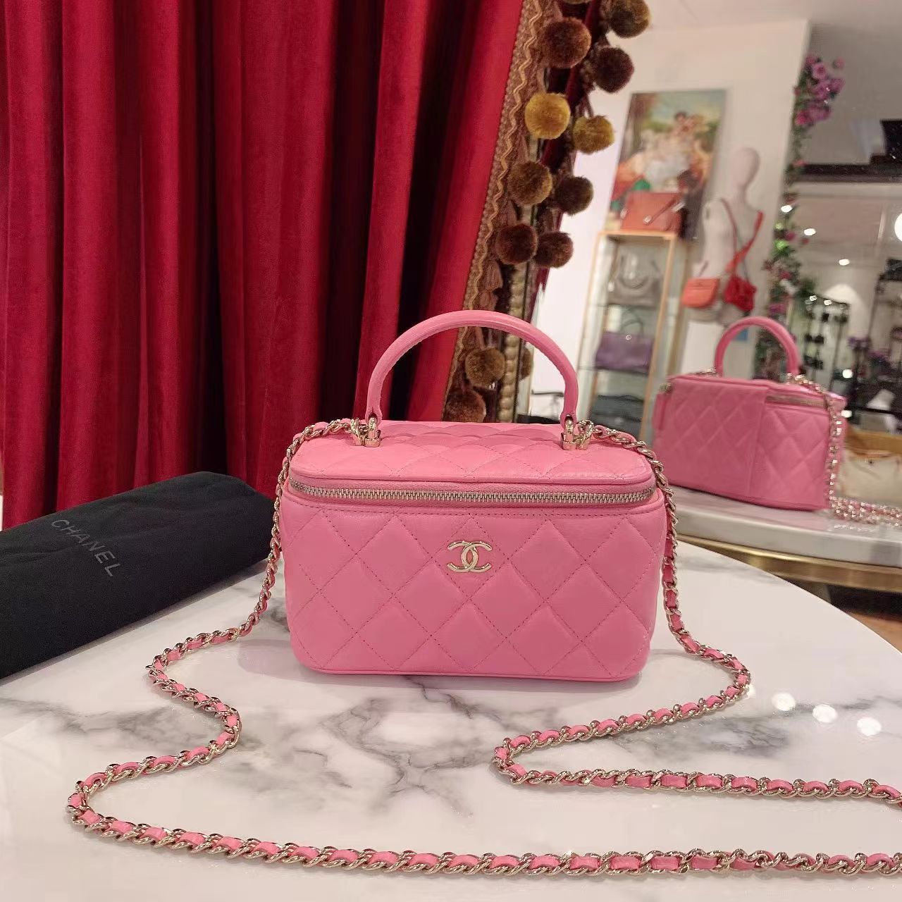 95新 Chanel/香奈儿 GGS丨手柄长盒子金扣芯片 31182155总价18800