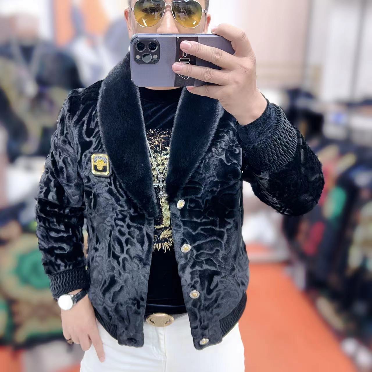 力龍潮牌男士冬季新款高品质北美大金雕欧货时尚修身外套秋冬