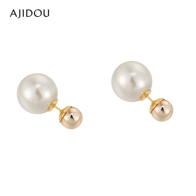 合金仿珍珠耳饰 轻奢款小众黑色高端高档AJIDOU阿吉豆气质【CB】