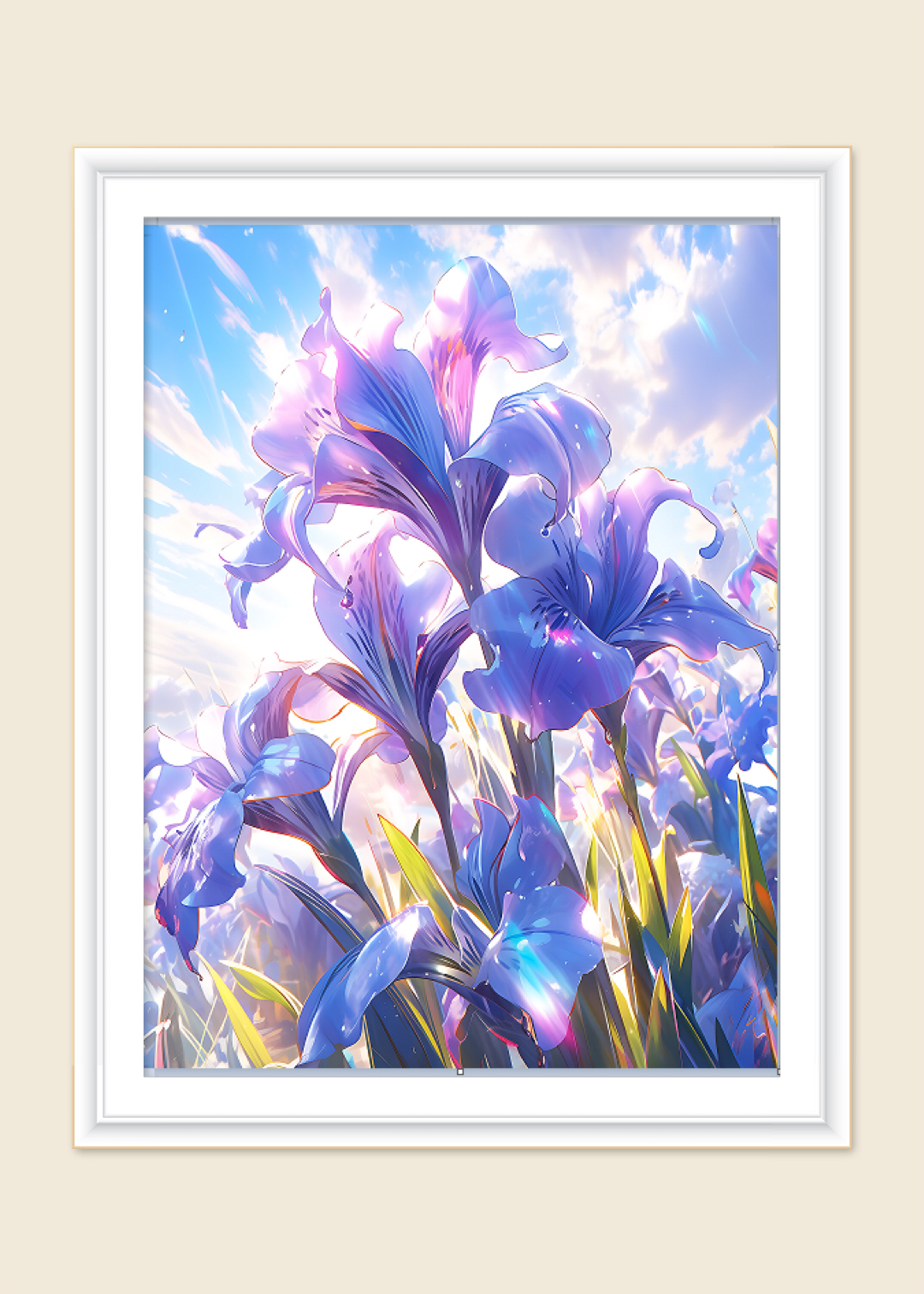 JH鸢尾花 60*75大格四股线 20色金丝布【无针无工具】印花清晰