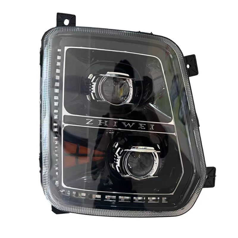 适用三环昊龙T380T280全led大灯总成御龙十通透镜 带日行灯车头灯