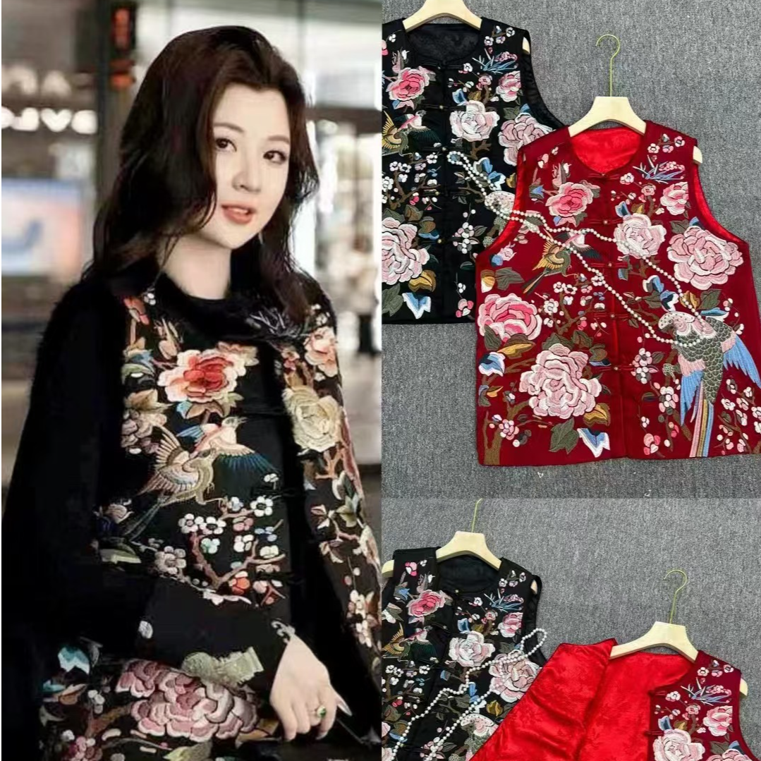 新中式传统中国风马夹唐装中国风适中时尚上衣民族风中式98015