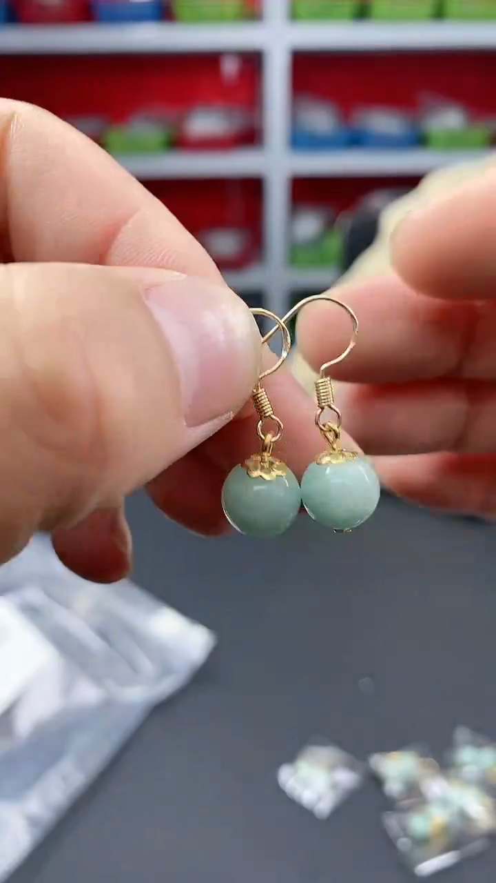 【闪购商品】翡翠耳饰银S925镶嵌9146