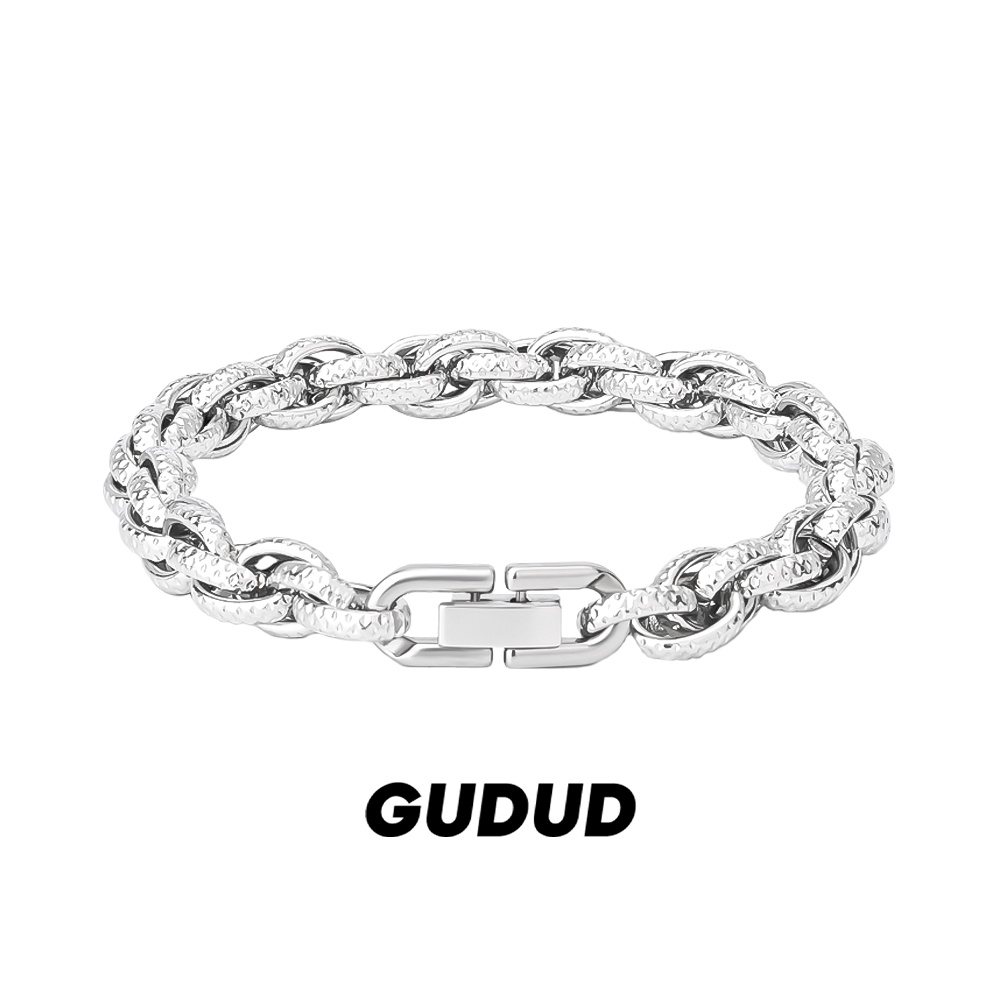 钛钢手链 压花莫比乌斯手链男潮牌简约百搭高级感古巴手环送男友