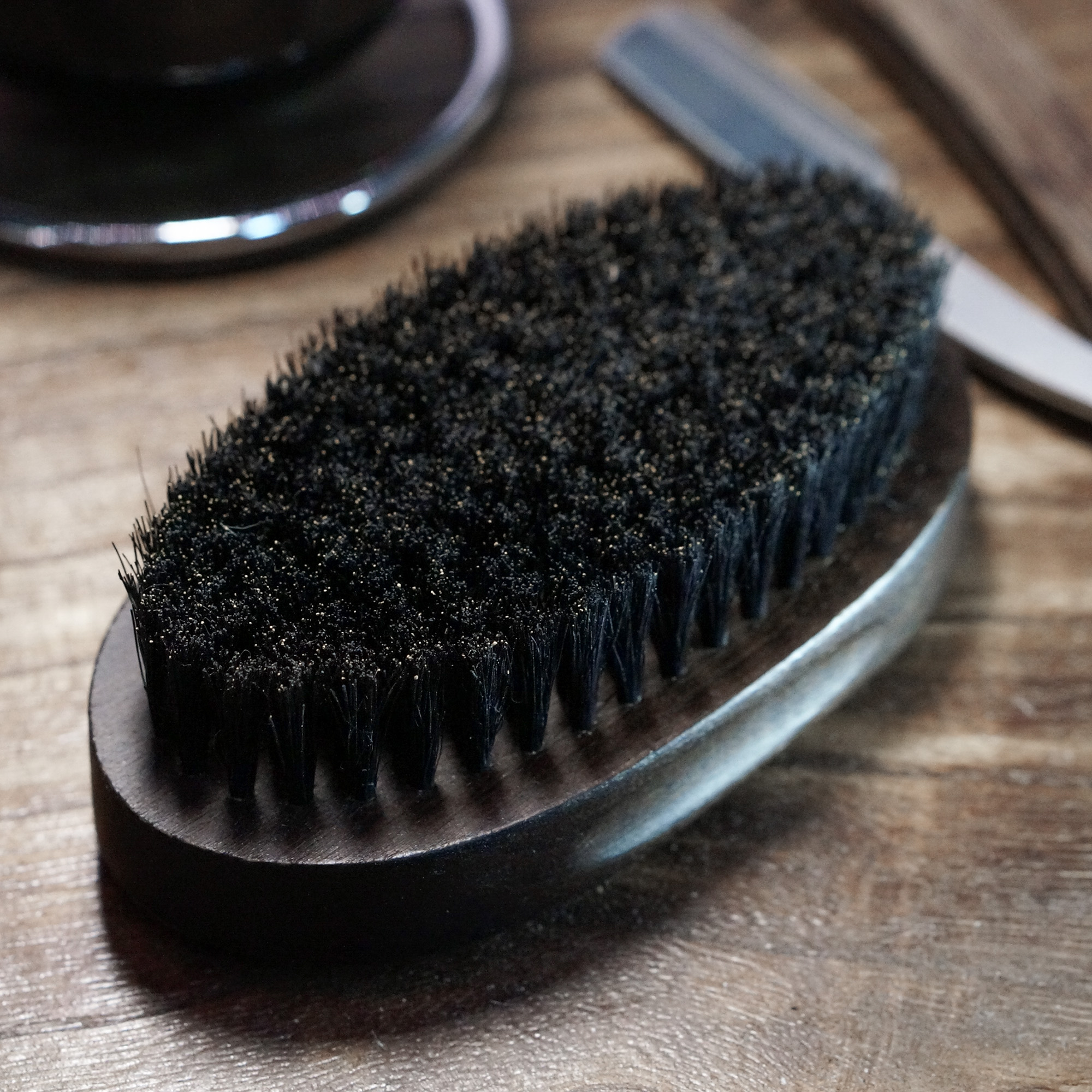 【猪鬃刷】胡须刷 猪鬃毛刷 精品实木胡子定型 发廊造型清理毛刷