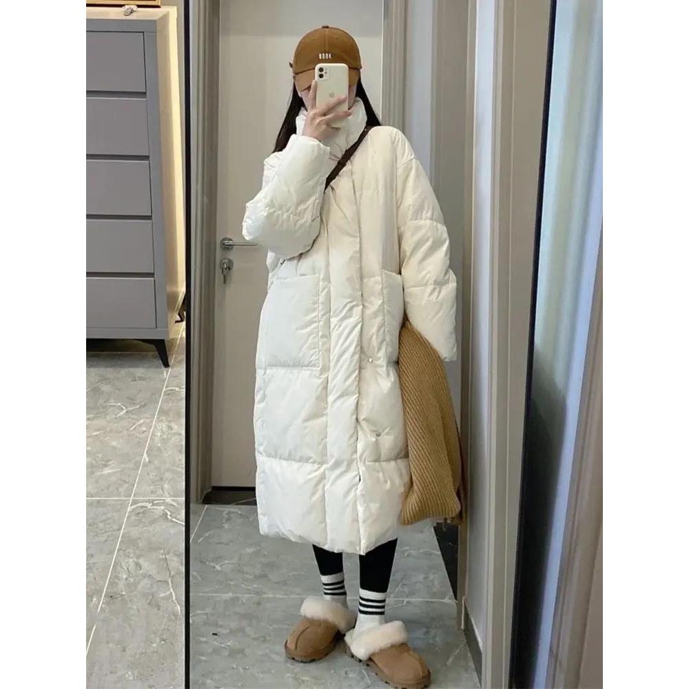显瘦棉服女冬季2023年新款棉衣中长款过膝韩版宽松加厚棉袄外套潮