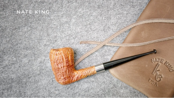 美国内特金原木色海岩喷砂银圈都柏林手工石楠木烟斗