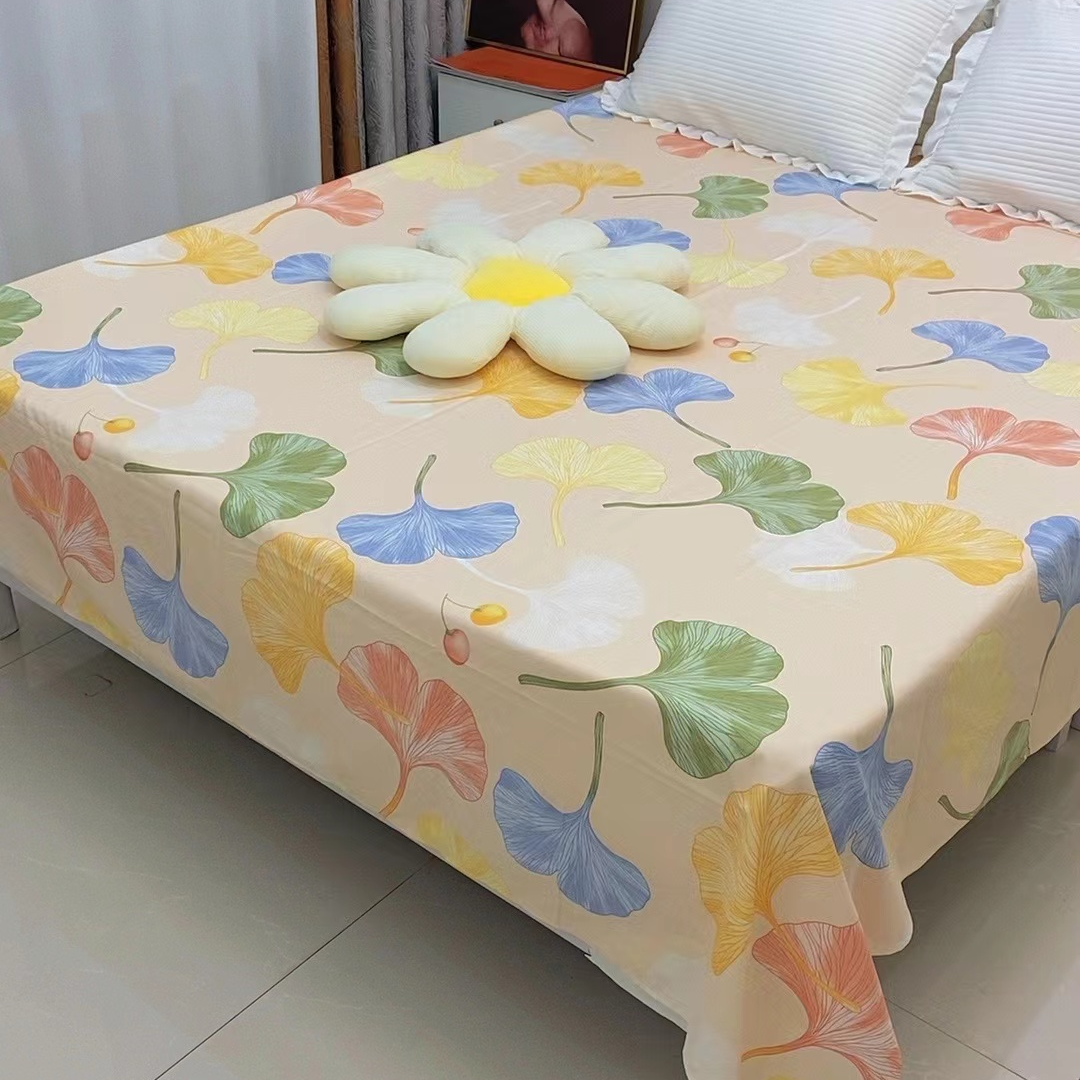 【铂金棉加厚床单】精梳棉床单单件透气印花小清新四季可用