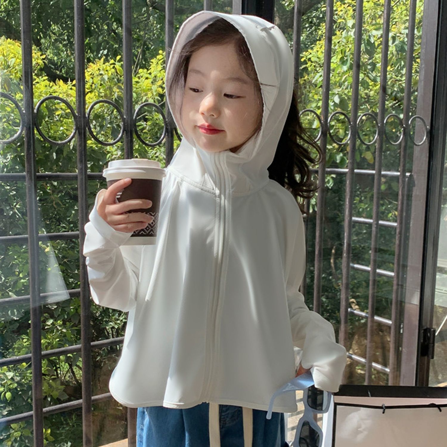 儿童防晒衣夏季2024新款女小童透气轻薄中大童连帽冰丝外套防晒服