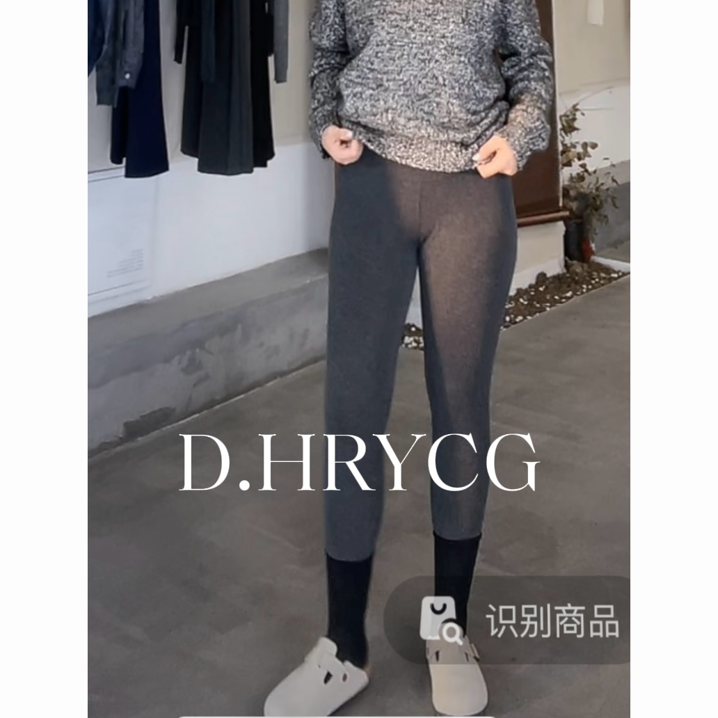 D.HRYCG【段段】冬季高腰提臀加绒精梳棉打底瑜伽二合一裤