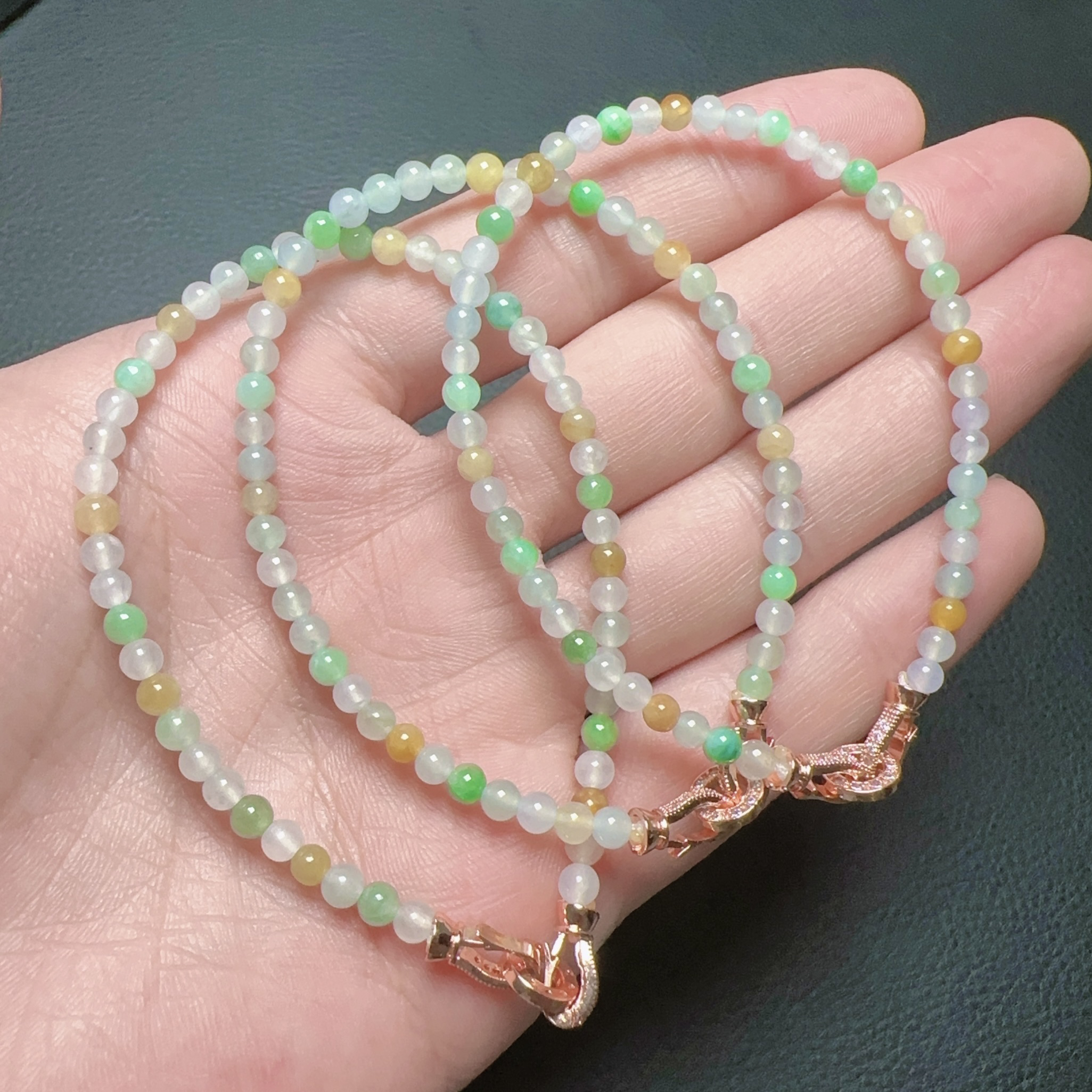 缅甸天然翡翠A货多宝糖果色圆珠精致时尚百搭卡4mm（多样性发其一）