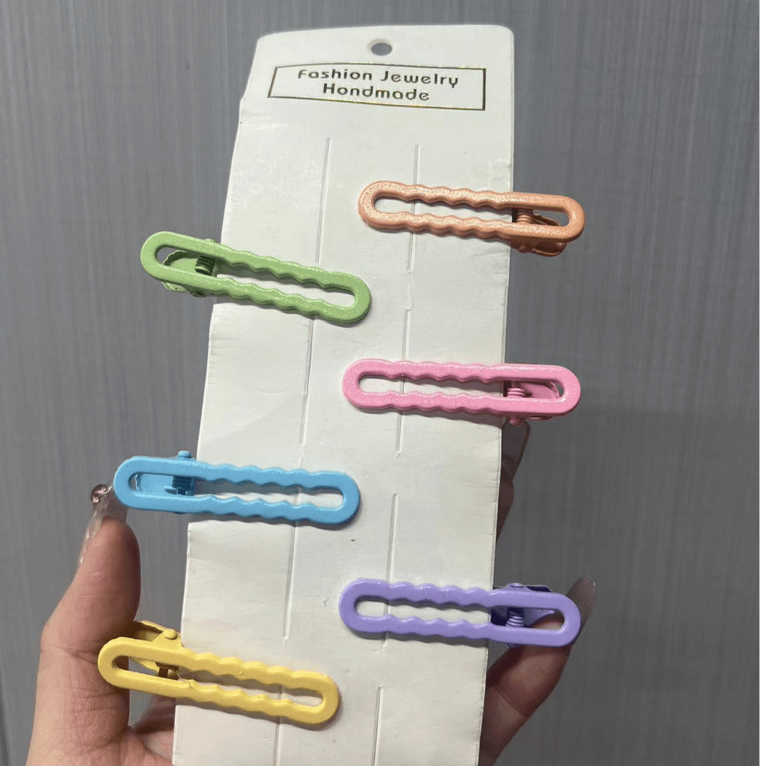 5cm波浪夹糖果色刘海侧边夹彩色儿童网红发夹