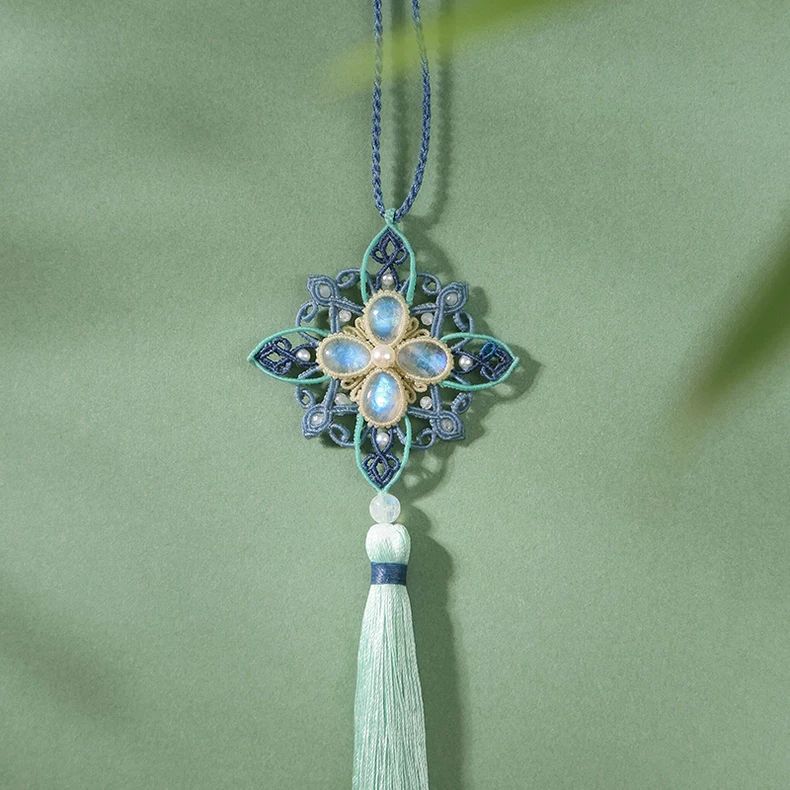 栖石原创初级编绳教程青风国风压襟首饰手工编绳饰品