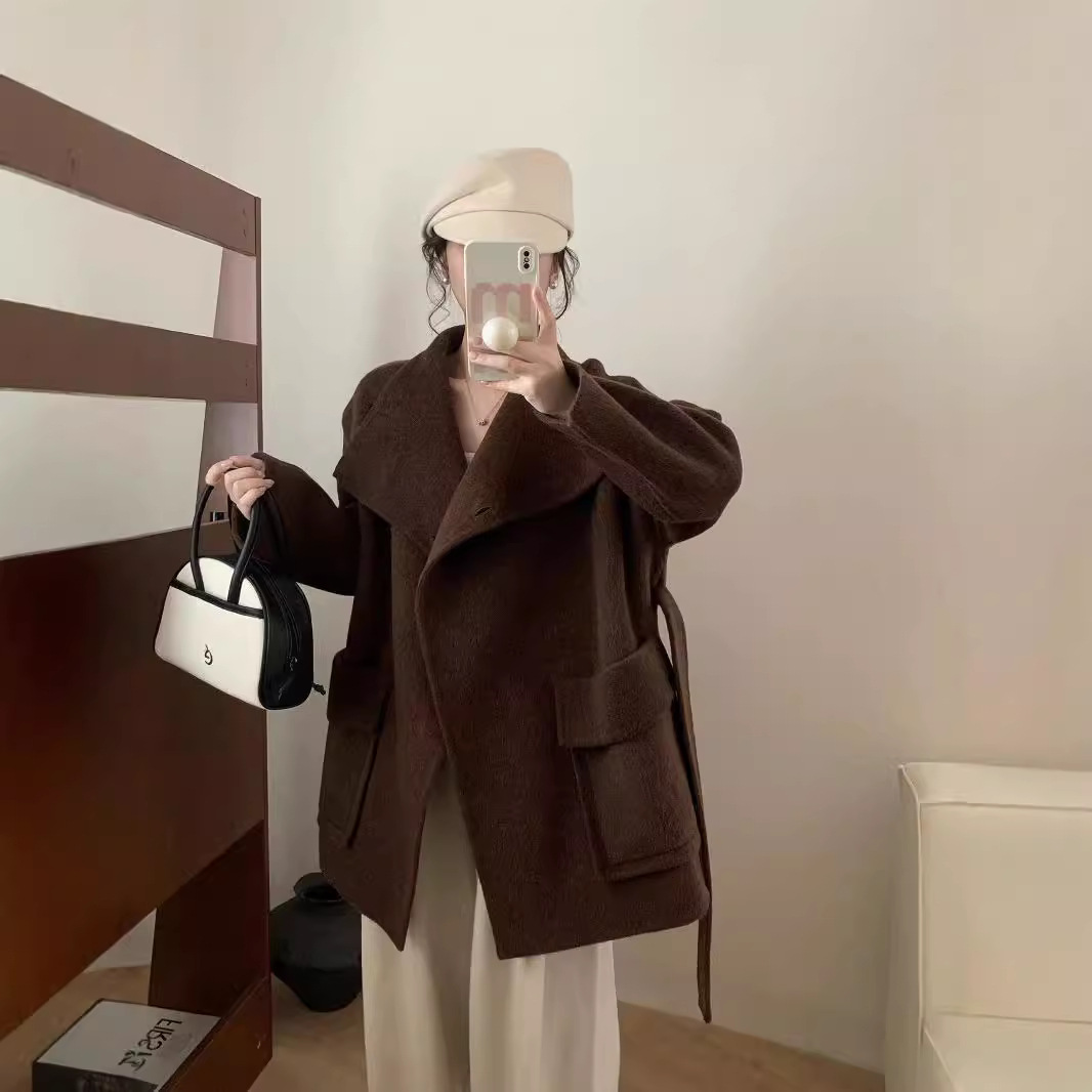 2024秋冬爆款双面羊毛大衣女中长款高端气质时尚网红大衣