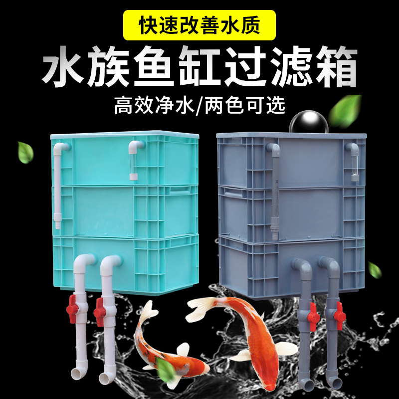 鱼缸周转箱过滤器鱼池净水滴流过滤盒上置水循环过滤系统新疆包邮