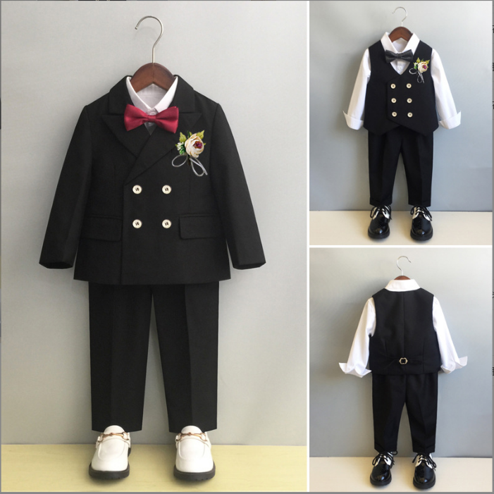 男童西装套装儿童小西服男孩帅气英伦礼服宝宝花童婚礼钢琴演出服