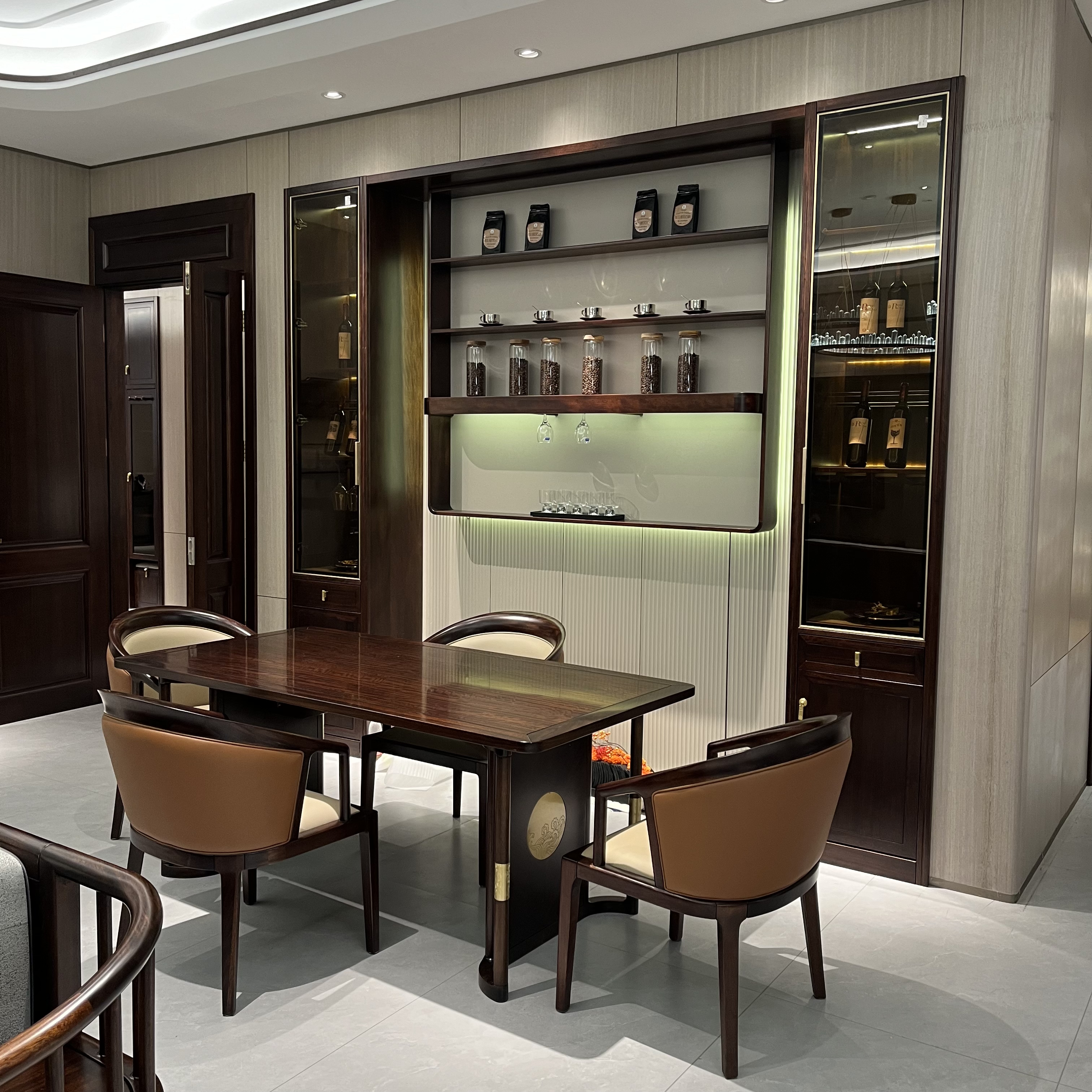 严选  轻奢餐桌新中式风禅意办公实木家具茶桌椅书房书桌椅书椅