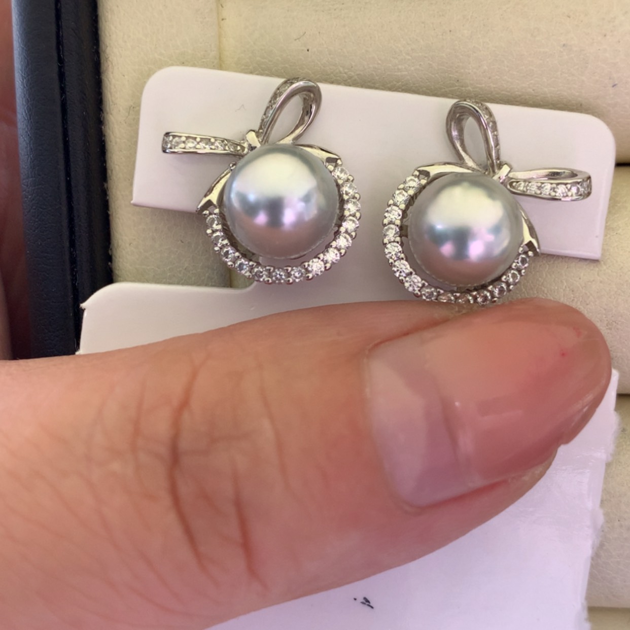 【闪购商品】海水珍珠耳饰银S925镶嵌