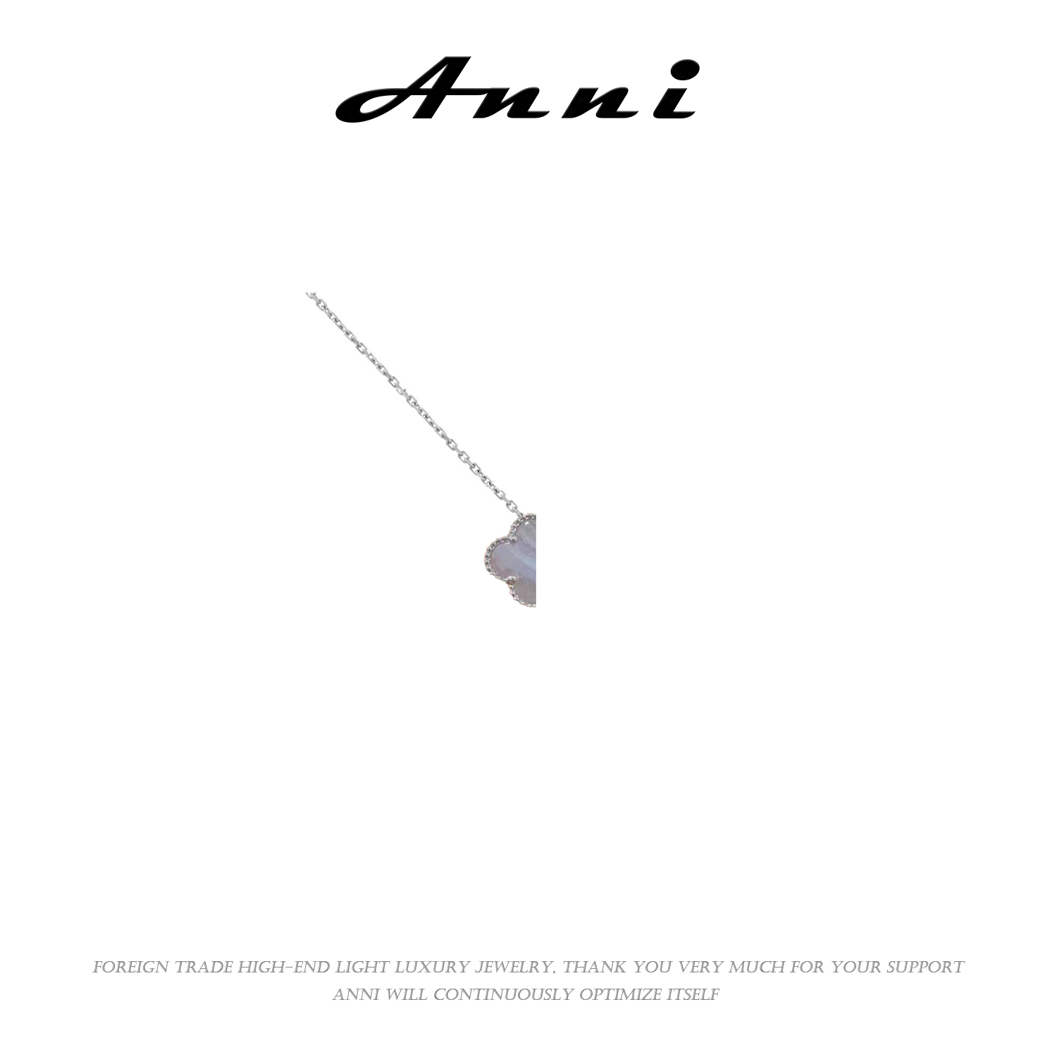 铜合金项链 Anni轻奢【D1305】时尚小众简约经典百搭白色耳饰项链6