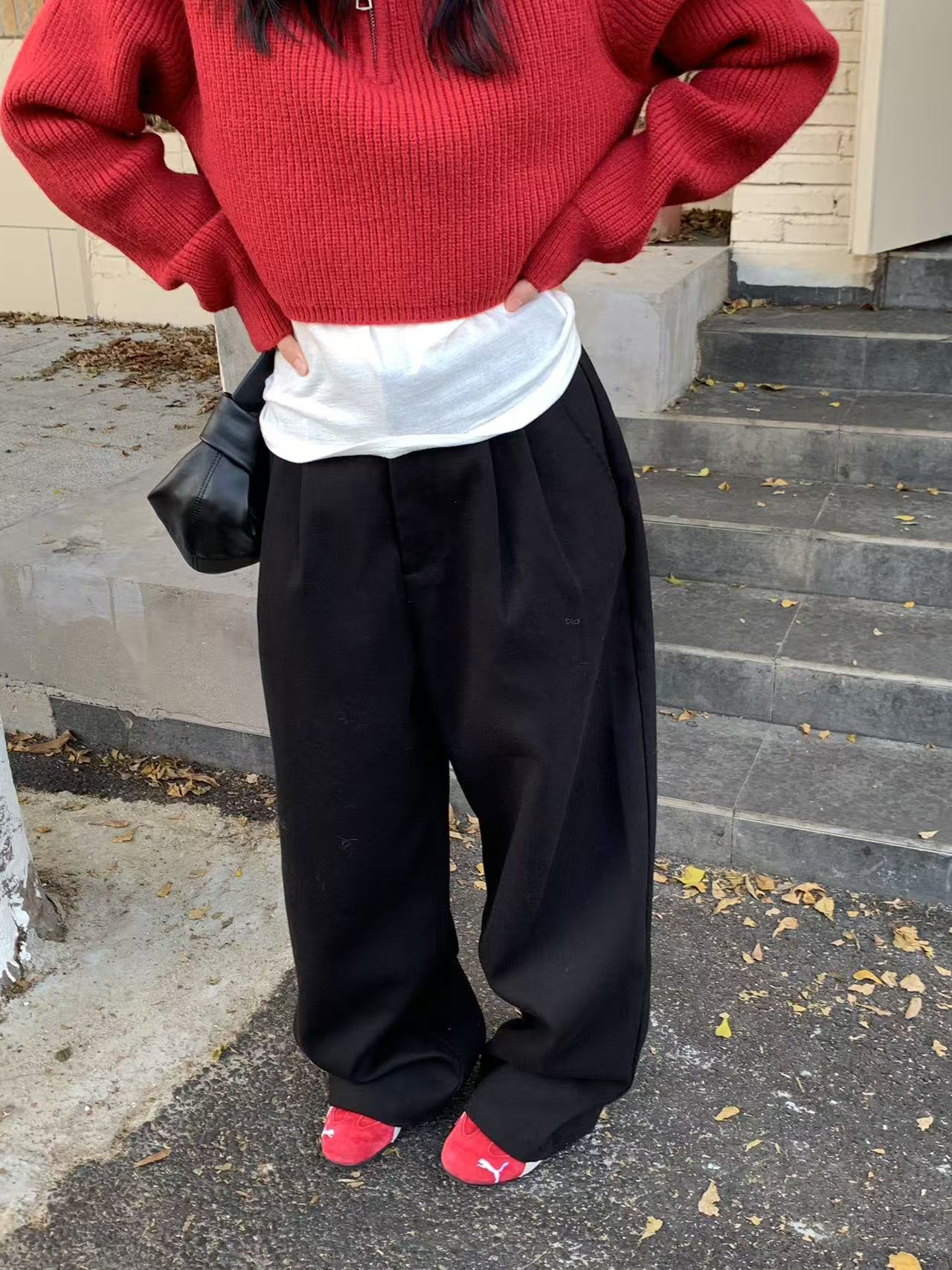 YY（8169#库）垂感气质拖地百搭裤子 KC