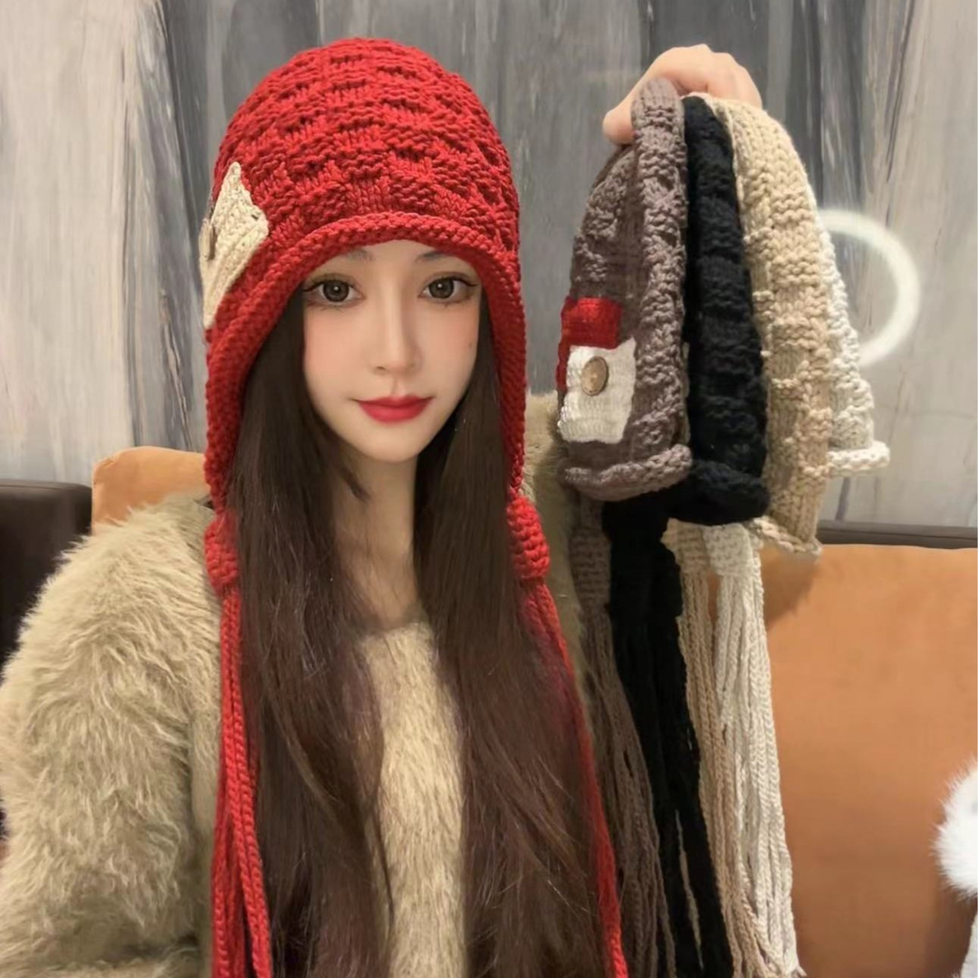 【小扬哥推荐】帽子针织加绒加厚秋冬冬天冬季时尚流苏出游雷锋帽