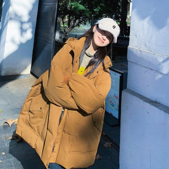 鸭鸭特大码300斤胖mm加厚羽绒服棉衣港风原宿女秋冬新款宽松连