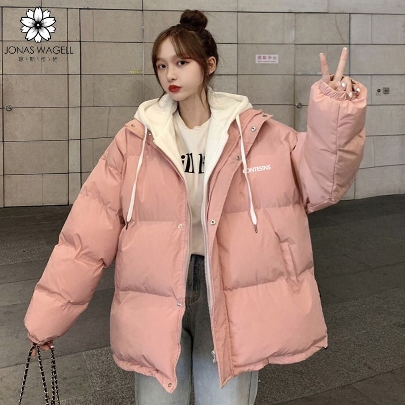 鸭鸭羽绒棉服女冬季2023新款加厚韩版宽松ins棉衣学生面包服棉