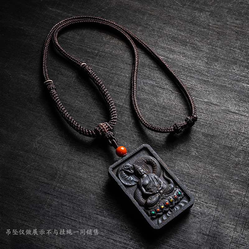 绳结男女粗绳编织玉佛专用手工黄财神编绳玉手工八宝罗盘编织挂绳