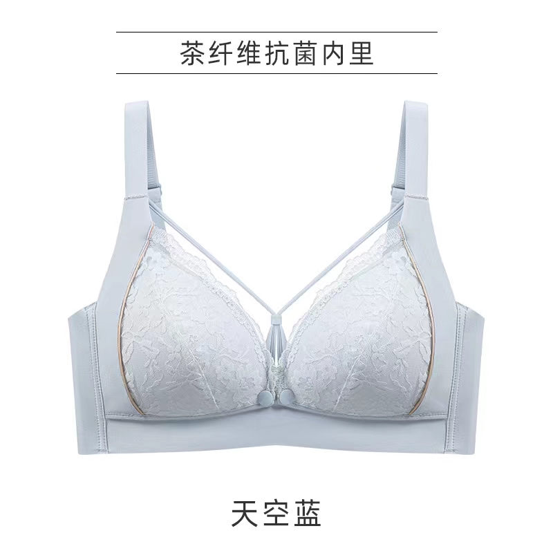 2247 哺乳文胸聚拢防下垂产后喂奶孕妇怀孕期前开扣内衣蕾丝大码
