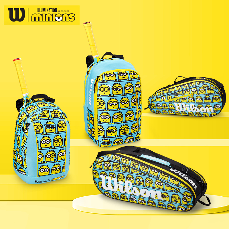 wilson威尔胜网球包小黄人联名款网球包双肩背包/3支/6支装手提包