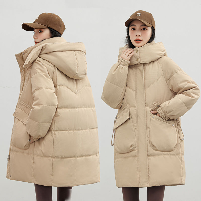 CxcvcK秋冬爆款羽绒服外套女中长款2023冬季新款韩版宽松加厚棉衣