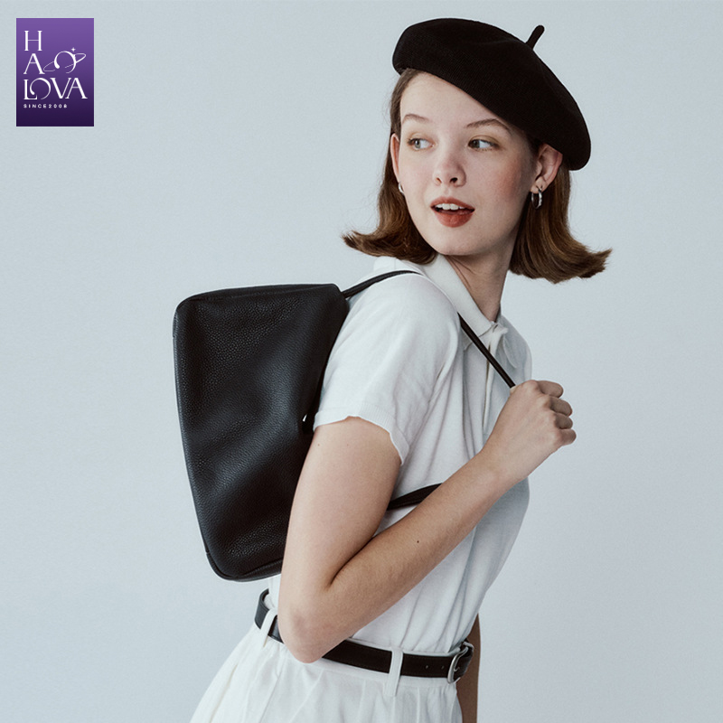 HaloVa女式单肩包头层togo牛皮斜挎包法式高级质感时尚手提真皮