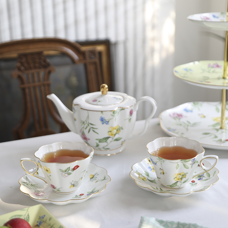 安娜16点（莎拉花园）一壶两杯碟骨瓷咖啡杯套装英式下午茶红茶杯
