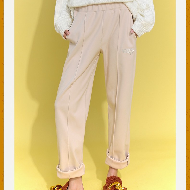 石家庄奥莱（不退不换）LABO刺绣宽松显瘦休闲裤L21D-WXZC42