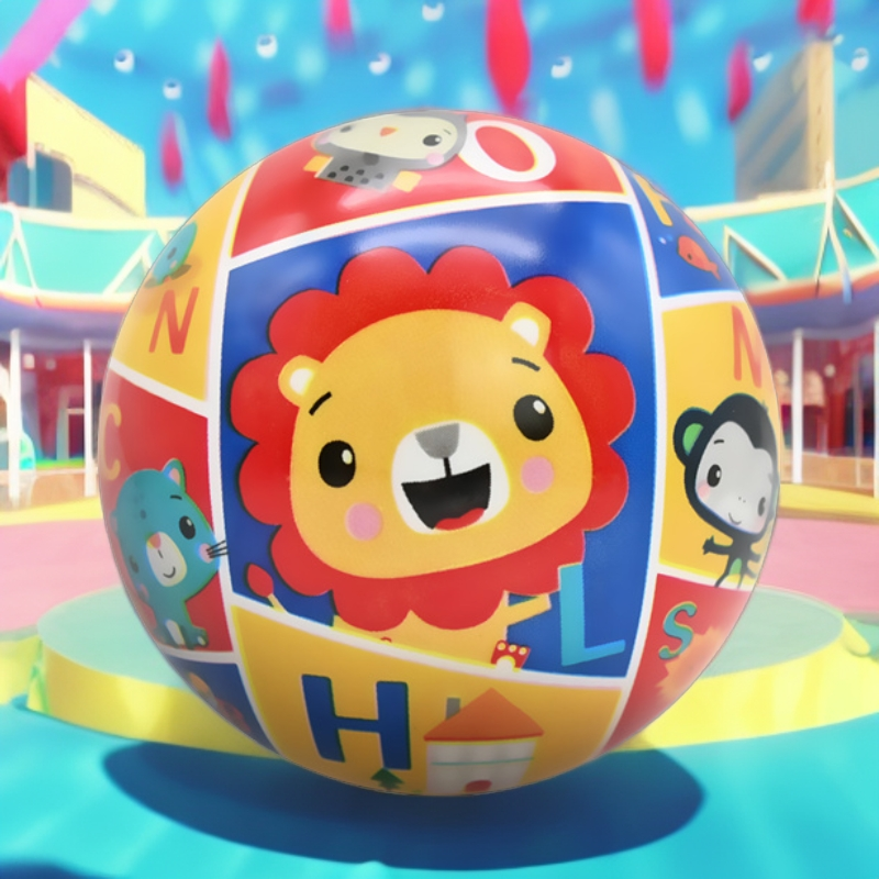 手抓彩印球迷你拍拍球弹力宝宝玩具球0-3皮球卡通印花投球训练