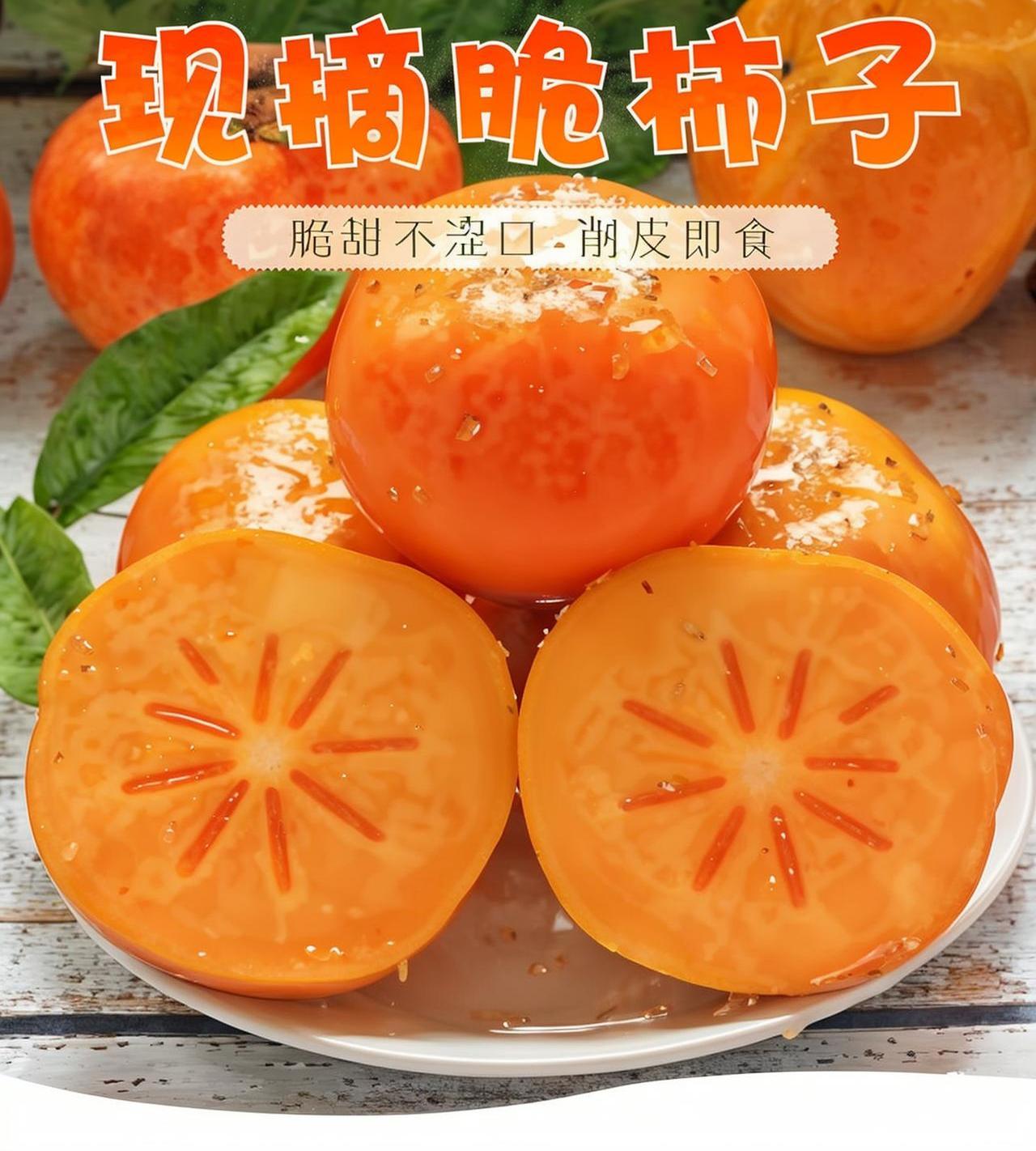 （果果专属）不涩口纯甜广西水果桂林高山甜脆柿子巧克力糖心硬柿子