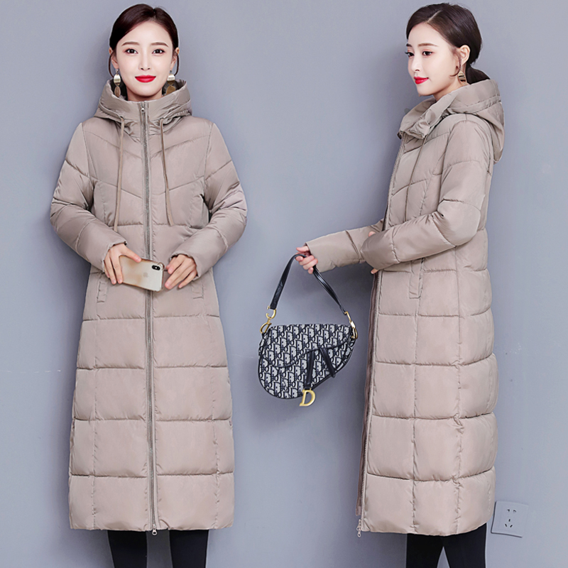 棉服女2025新款中长款棉衣大码冬季外套妈妈装加厚棉袄女长款过膝